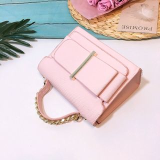 Túi nơ hồng da xước