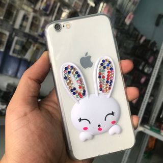 Ốp lưng thỏ đính đá trơn