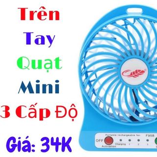 Quạt Tích Điện Mini 3 Chế Độ để bàn
