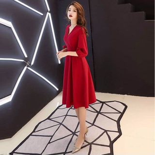 Đầm Đỏ Dự Tiệc Vintage Sang Trọng