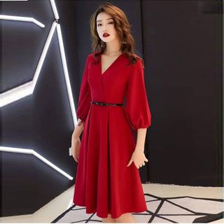 Đầm Đỏ Dự Tiệc Vintage Sang Trọng
