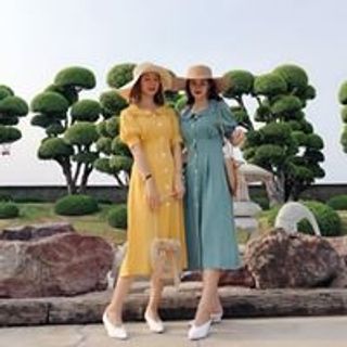 ĐẨM CỔ TRÒN ĐÍNH NÚT