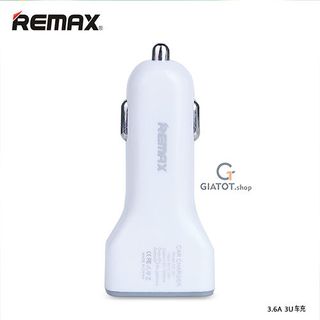 Tẩu sạc nhanh ô tô 3 cổng USB 36A Remax xịn CC301