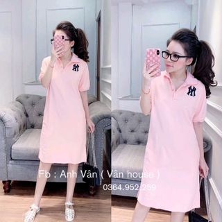 đầm po lo cổ trụ logo ny siêu chảnh
