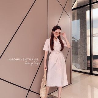 ĐẦM CỔ VEST KÈM BELT