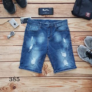 Short Jean CO DÃN Màu Sáng xanh Wash Rách