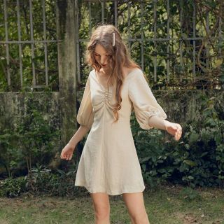 ĐẦM LINEN TAY BỒNG