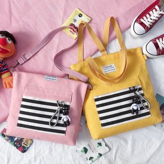Túi Vải Tote Đeo Vai Kẻ Ngang Xinh Xắn D054