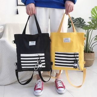 Túi Vải Tote Đeo Vai Kẻ Ngang Xinh Xắn D054