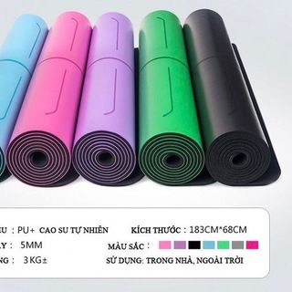 Thảm Yoga Định Tuyến 5mm PU đủ Mầu Tặng Túi xịn