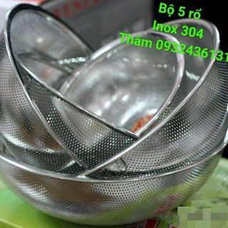 BỘ 5 RỔ INOX