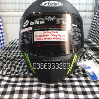 NÓN BẢO HIỂM FULLFACE ASIA MT136 ĐEN - Dạ Quang