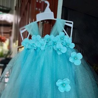 đầm công chúa xanh hoa
