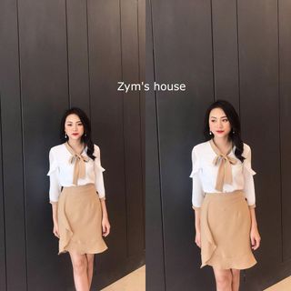 SET ÁO CỘT NƠ CỔ CHÂN VÁY CÁCH ĐIỆU
