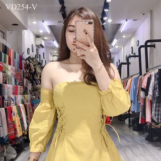 ĐẦM BẸT VAI THẮT EO