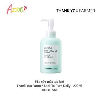 Sữa rửa mặt tạo bọt Thank You Farmer Back To Pure daily 200ml