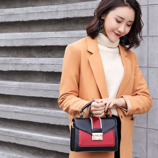 Túi Đeo Chéo Da Trơn Phối Màu Cá Tính D9227