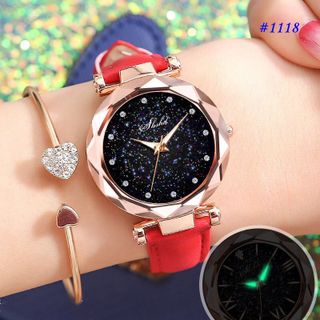 ah1118- đồng hồ dây da kim tuyến