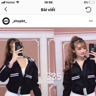 Khoác kaki nữ túi hộp phối 2 sọc