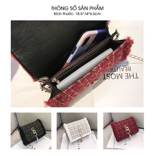 Túi Đeo Chéo Nữ Chất Dạ Kiểu Dáng Hàn Quốc Cá Tính D9189