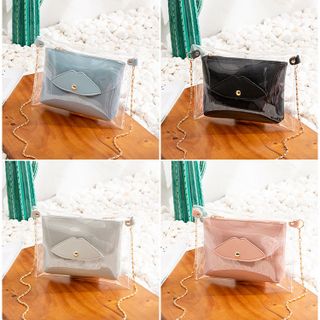 Túi Trong Suốt Mini Phối Dây Xích Thanh Mảnh D153