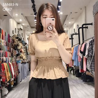 ÁO KIỂU SỌC BO EO 483
