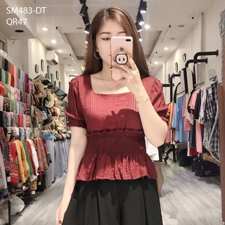 ÁO KIỂU SỌC BO EO 483