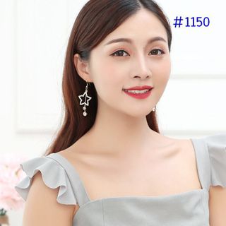 ah1150 - Bông tai ngôi sao 5 cánh kim cương