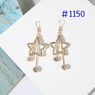 ah1150 - Bông tai ngôi sao 5 cánh kim cương