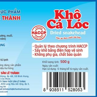 KHÔ CÁ LÓC SẤY ĐIỆN LÊ THÀNH