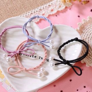 cột tóc phong cách Hàn Quốc nhiều màu đính châu