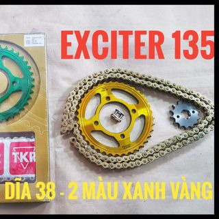 Bộ nhông sên đĩa xe máy hiệu TKR dùng cho xe YAMAHA EXCITER 135cc