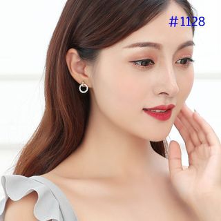 ah1128 Bông tai tròn kim cương nhân tạo