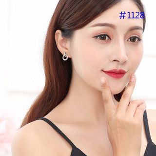 ah1128 Bông tai tròn kim cương nhân tạo