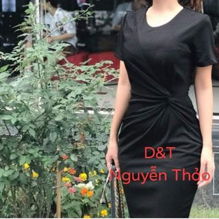 Đầm ôm xoắn eo tay ngắn