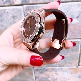 Đồng hồ huplote nữ màu nâu Tây sang chảnh