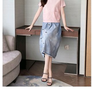 Sét bộ chân váy jean áo Kate đẹp