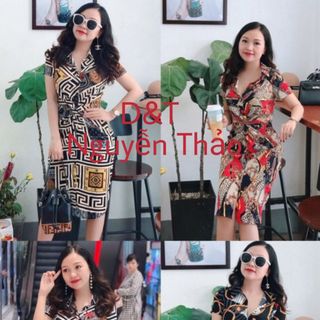 Đầm cổ sơ mi xoắn eo