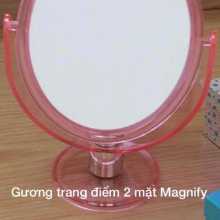 Gương trang điểm 2 mặt Magnify 1 mặt phóng to 1 mặt bình thường - 25cm/18cm