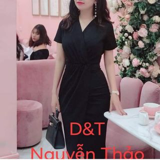 Đầm ôm nhúm eo vạt chéo