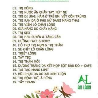 Combo Wax triệt lông An Lành bảng giá sỉ trên hình