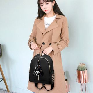 Balo Nữ Thời Trang Gắn Đinh Tán Siêu Cá Tính Màu Đen D8008