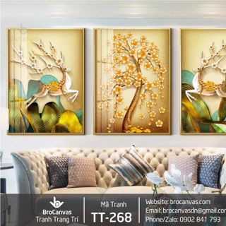Tranh Canvas Trang Trí Treo Tường Bộ 3 Giá Rẻ