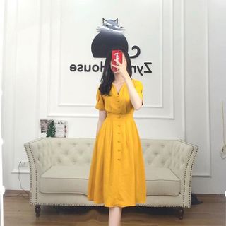 ĐẦM CHIẾT EO PHỐI NÚT BỌC