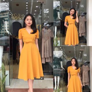 đầm dự tiệc 2 màu đính ngọc trai