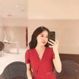 đầm dự tiệc 2 màu đính ngọc trai