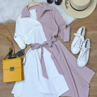 ĐẦM SƠ MI HAI MÀU
