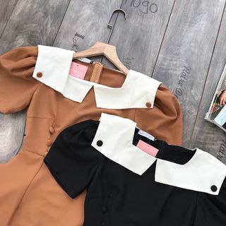 ĐẦM CỔ THỦY THỦ ĐÍNH NÚT BỌC