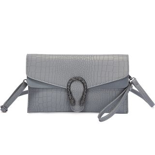 Clutch Da Vân Rắn Khóa Rồng Sang Trọng D8411