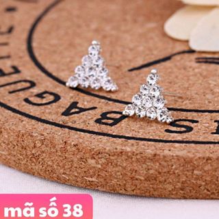 Bông tai kim loại đính hạt giá sỉ 8k / 1 đôi